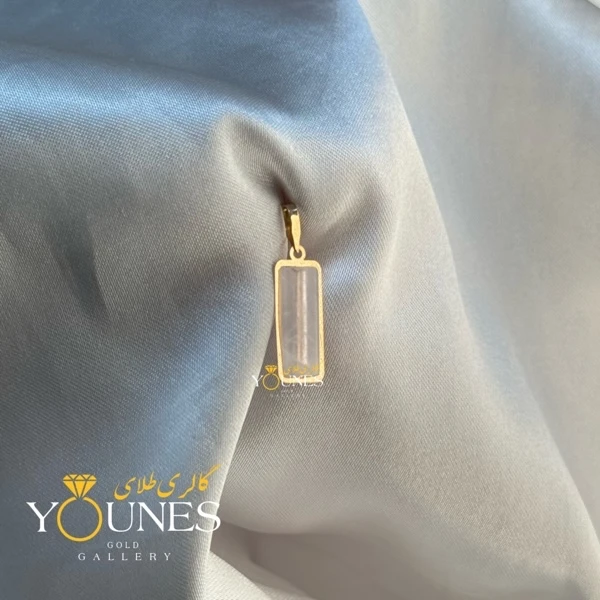 آویز طلا سنگ عقیق سفید